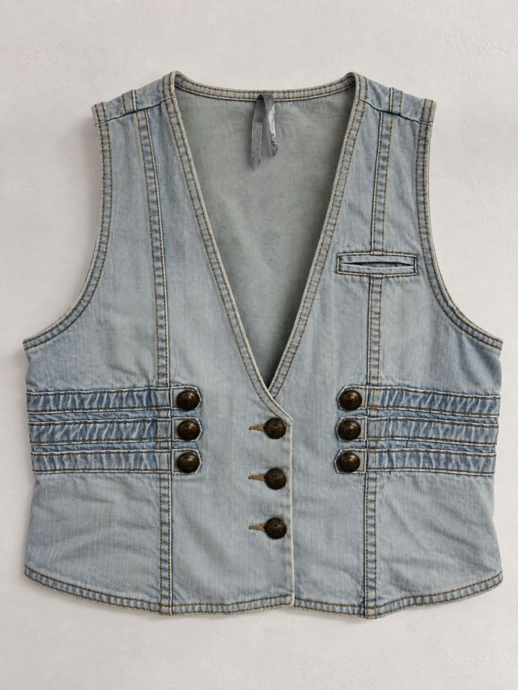Light Wash Denim Vest
