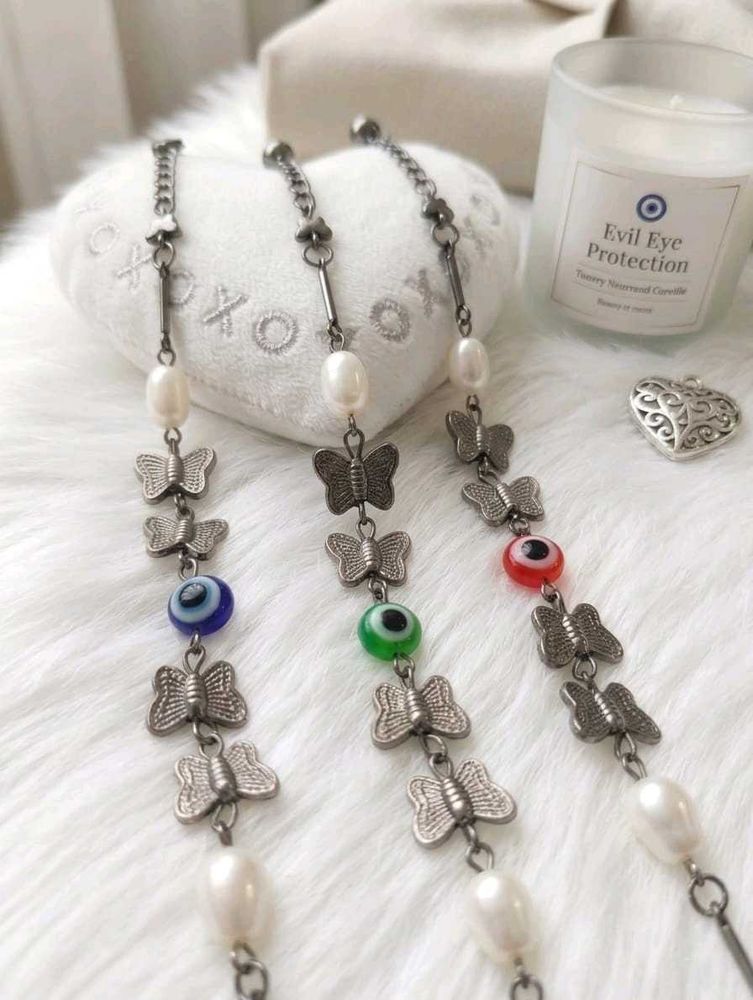 3 pis Butterfly &amp; Evil Eye breslet COMBO Offer