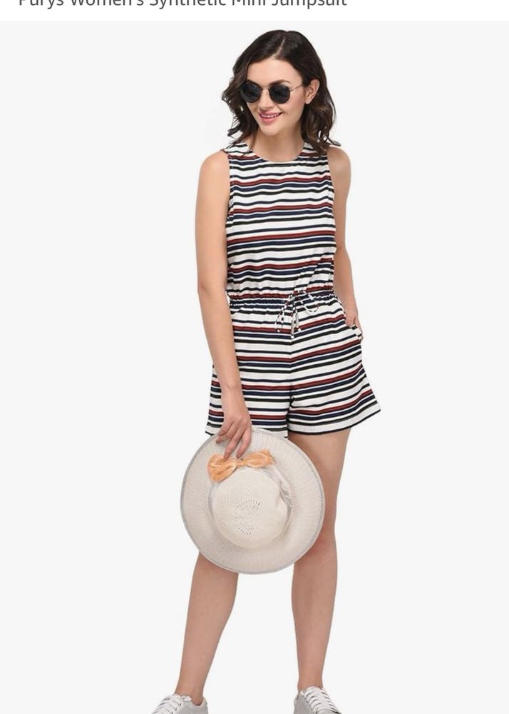 Stylish Striped Mini Jumpsuit
