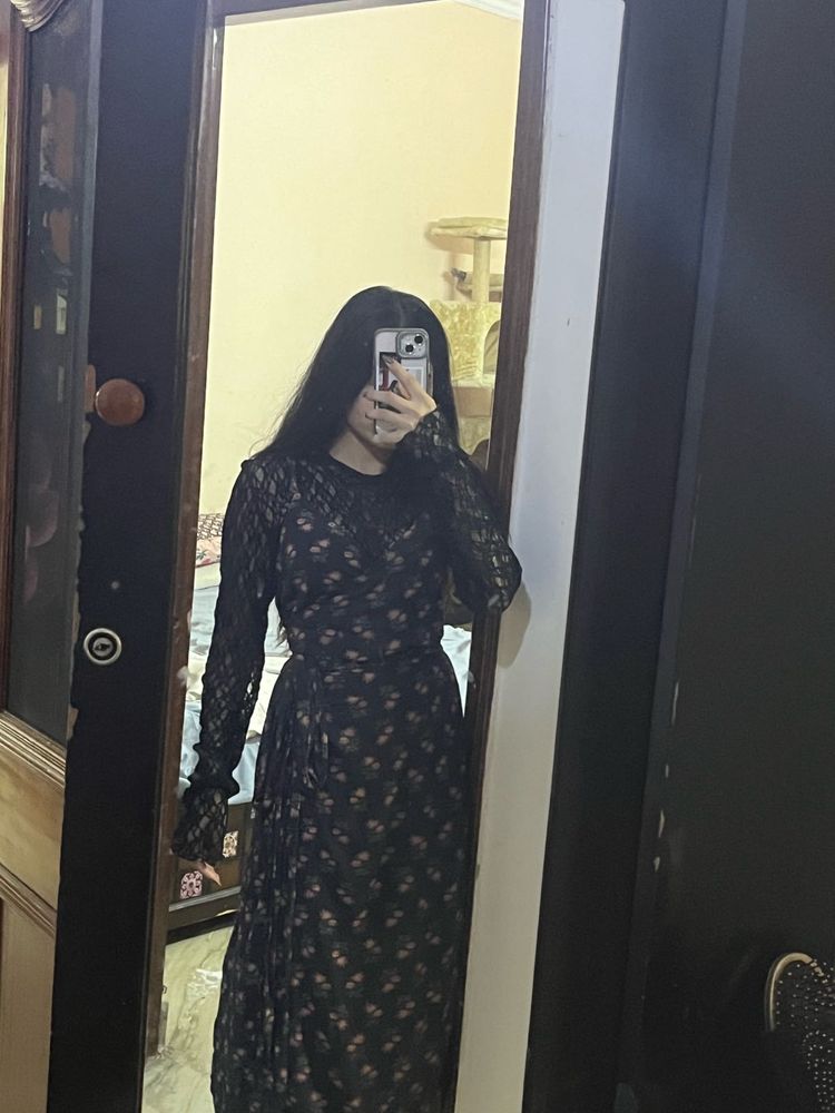 Floral Wrap midi Dress