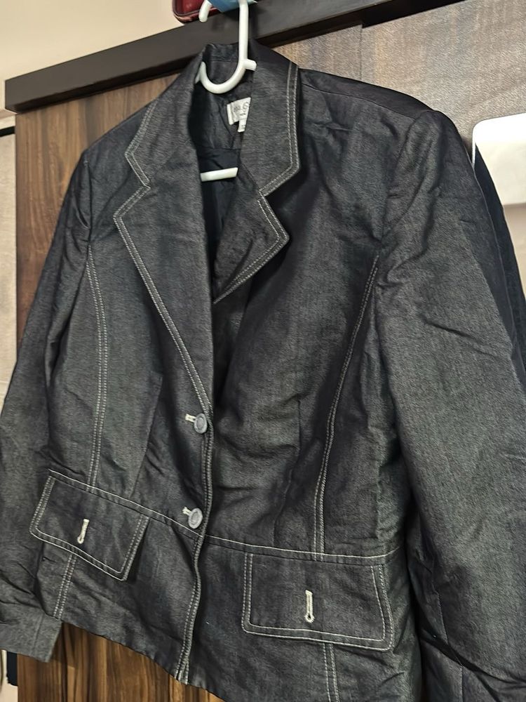 Classic Denim Blazer Jacket