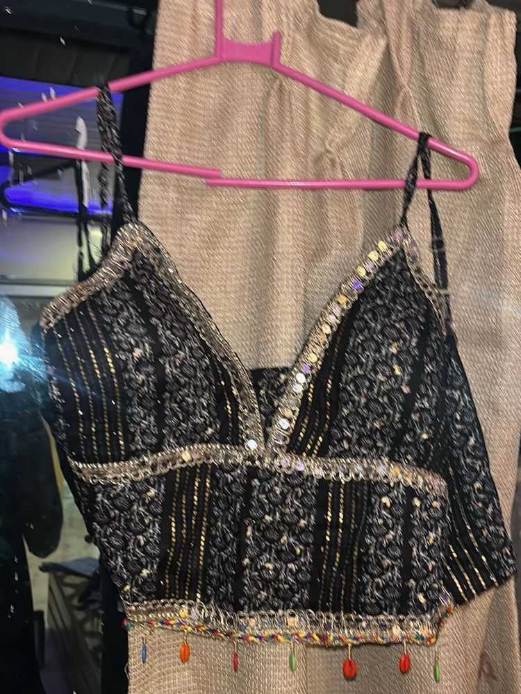 Embellished Black Ethnic Blouse