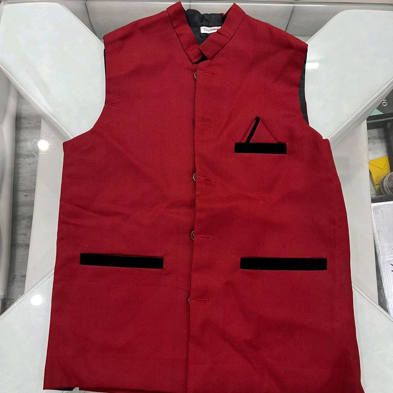 Mehroon Red Waistcoats Or Modi Jacket L Size