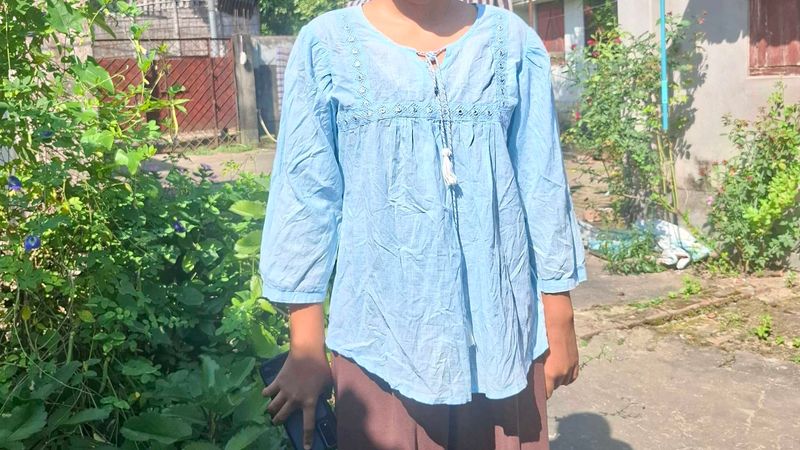 Blue short desi kurti top