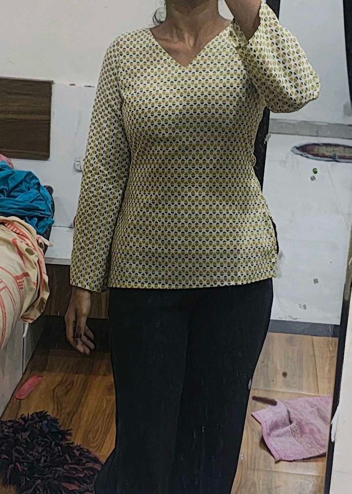 Short Kurti With Bell Bottom Sleeve