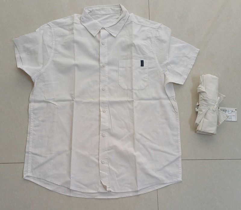 Decathlon Pure Cotton White Shirts - Set of 2