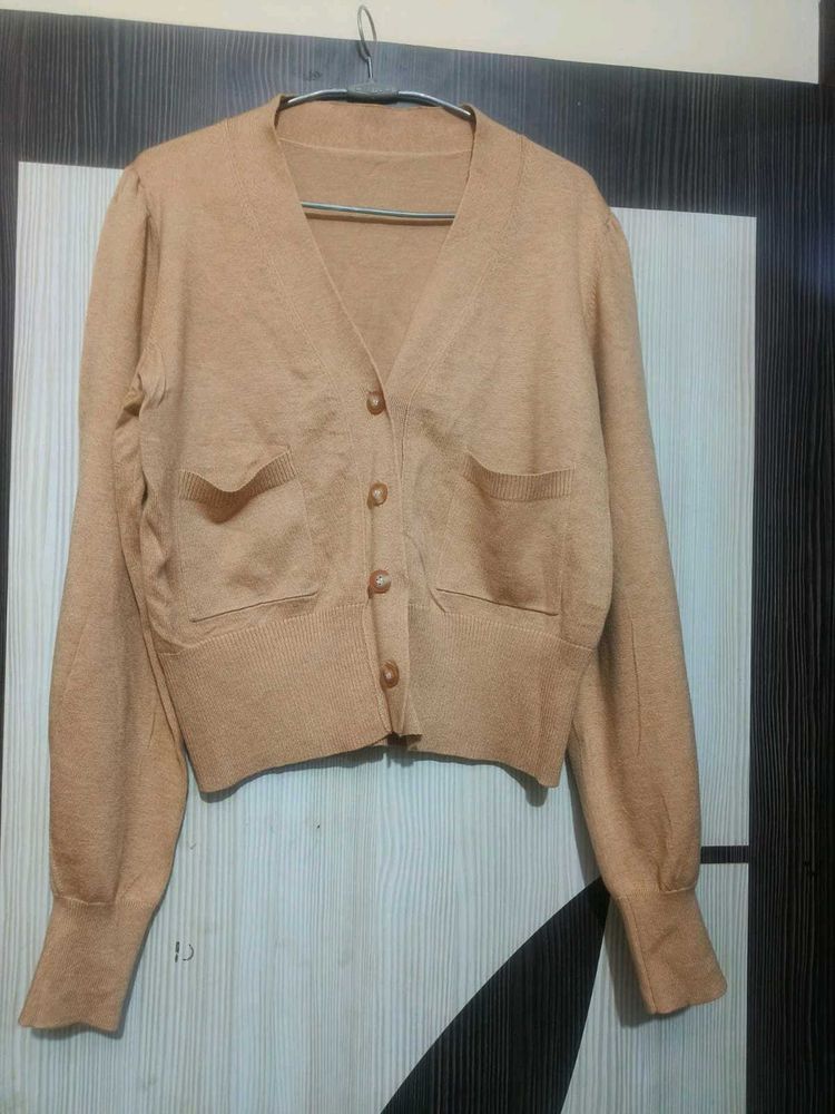 tan coloured cardigan (s to L)