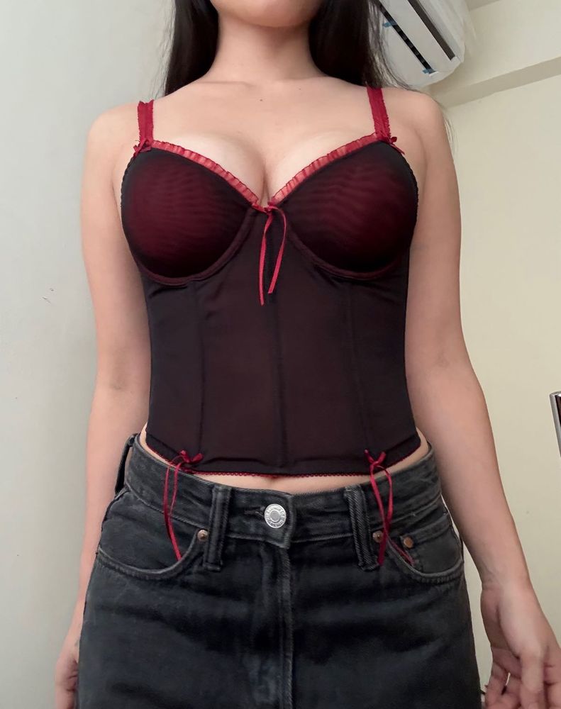 Ombre Black Red Corset