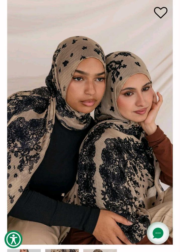 Vela printed modal chantilly lace hijab