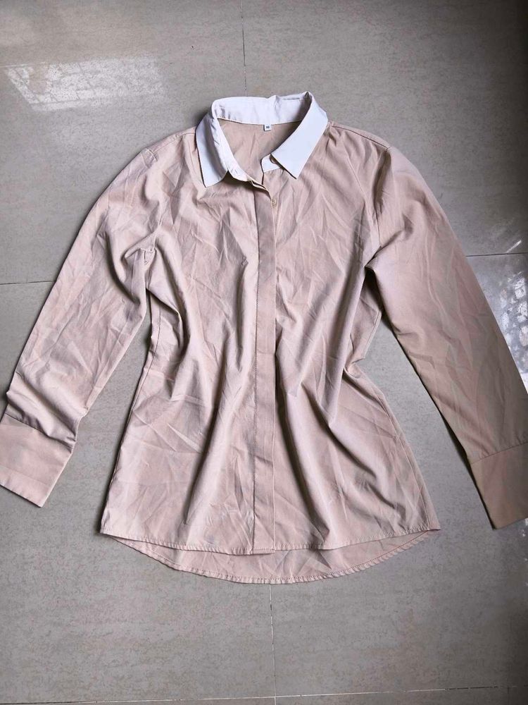 Beige Collared Shirt
