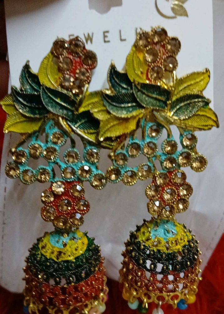 Exquisite Multi-Color Jhumka Earrings