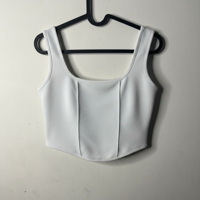 Sleek White Corset Style Top