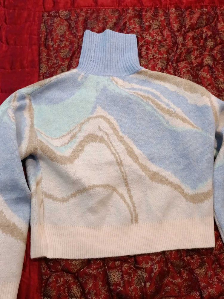 redtape Abstract Print Turtleneck Sweater