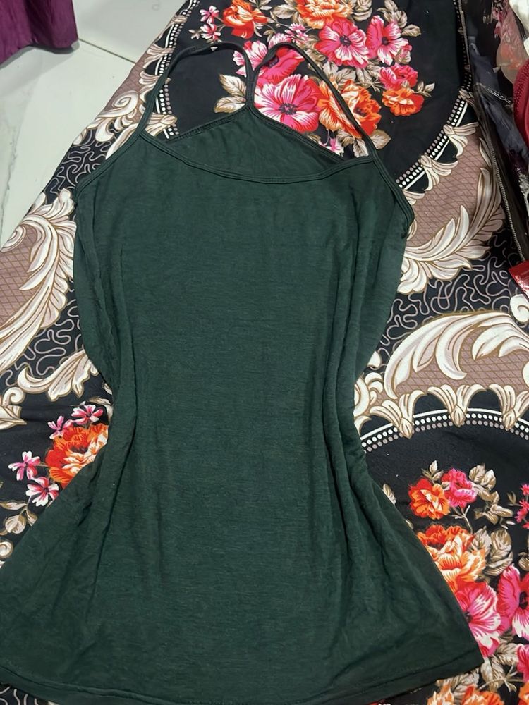 Dark Green Spaghetti Strap Top