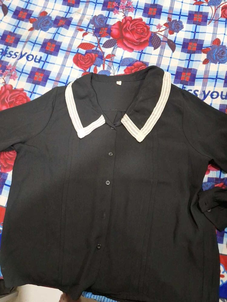 Chic Black Button-Up Top