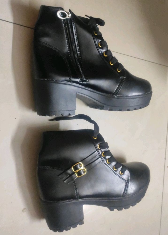 Ankle Length Boots With Block Heels