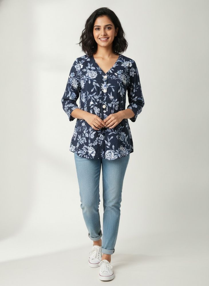 Floral Button-Down Top