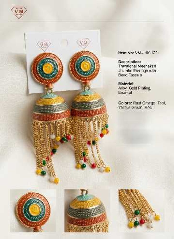 Traditional Meenakari Jhumka Earrings