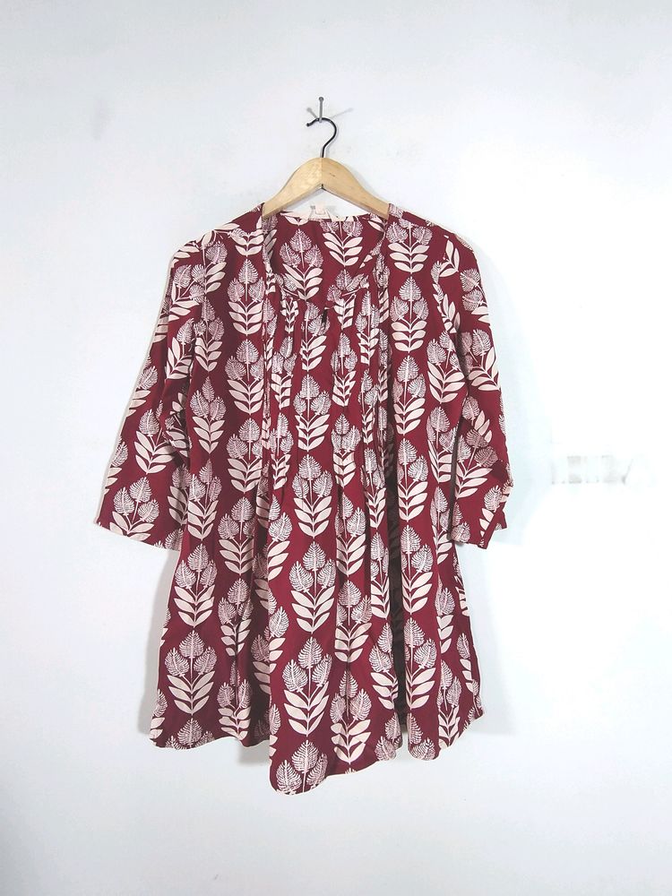 Red Floral Print Tunic (Women's)