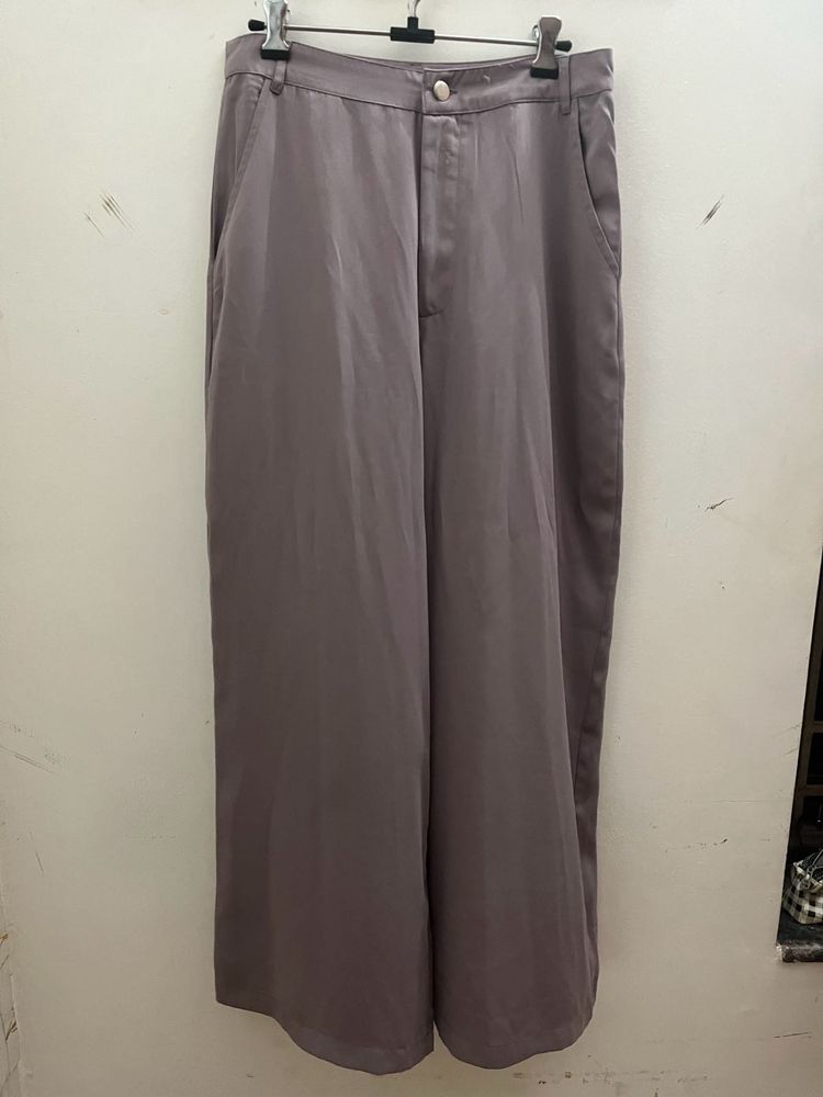 Purple Straight Fit Parallel Pants From Westside