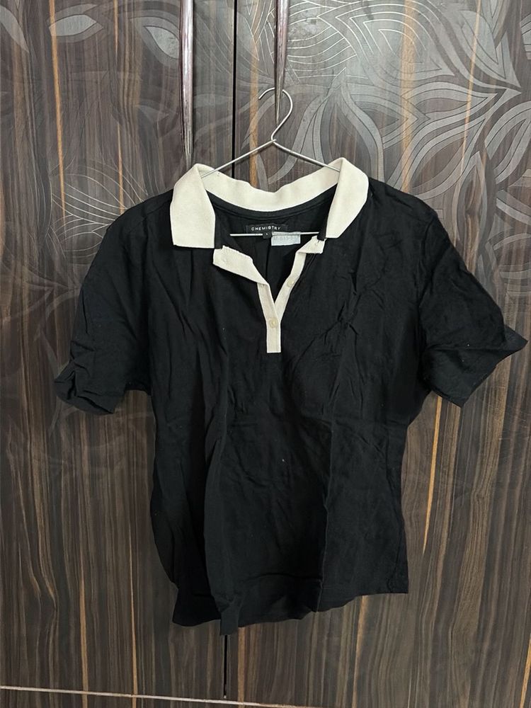 Classic Black Polo Neck Top