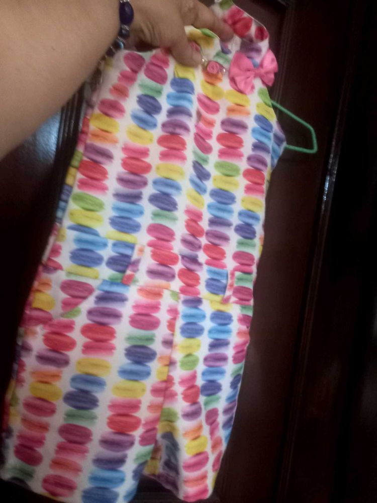 Cute Macaron Print Romper for Girls