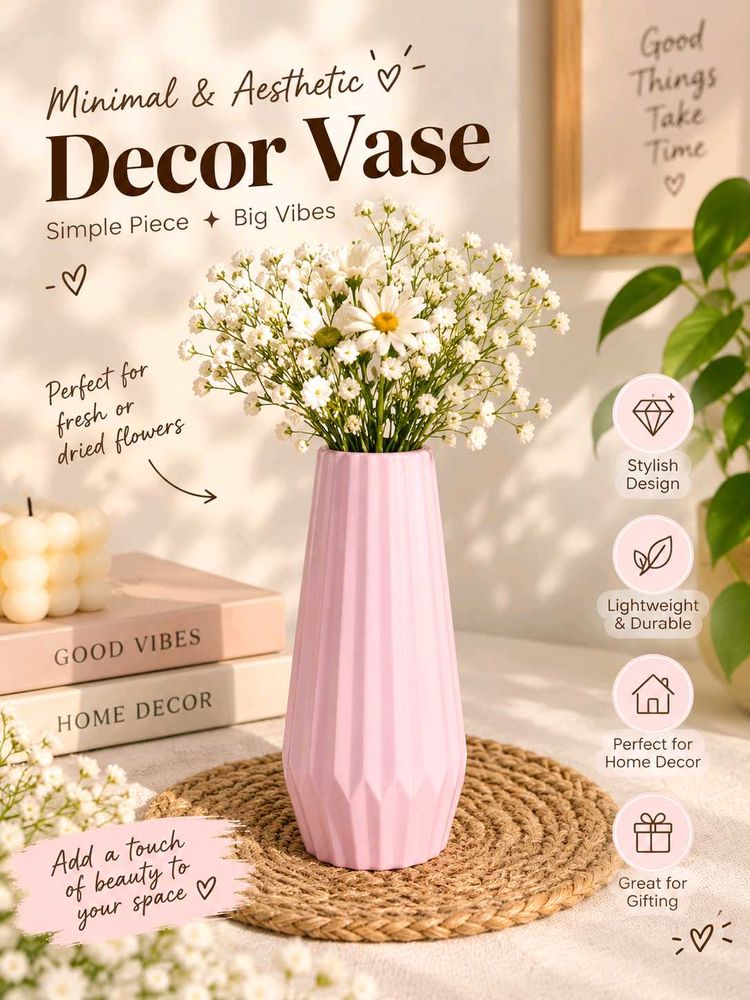 Minimalist Pink Geometric Decor Vase