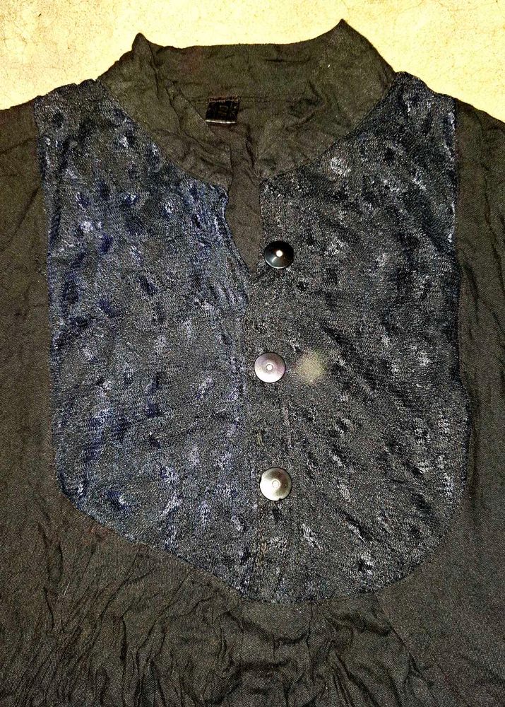 Unique Black Textured Kurta