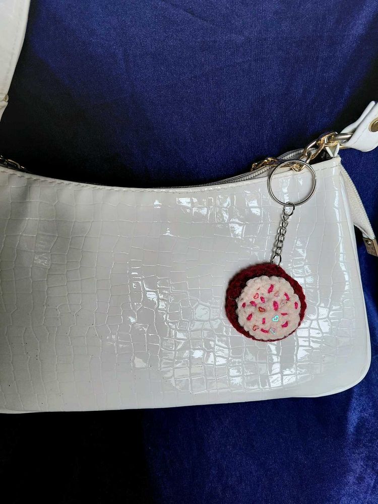 Crochet cookie bag charm and keychain