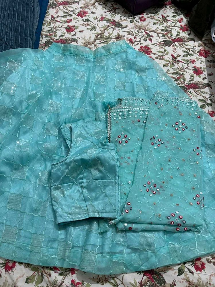 Beautiful Teal Lehenga Choli Set