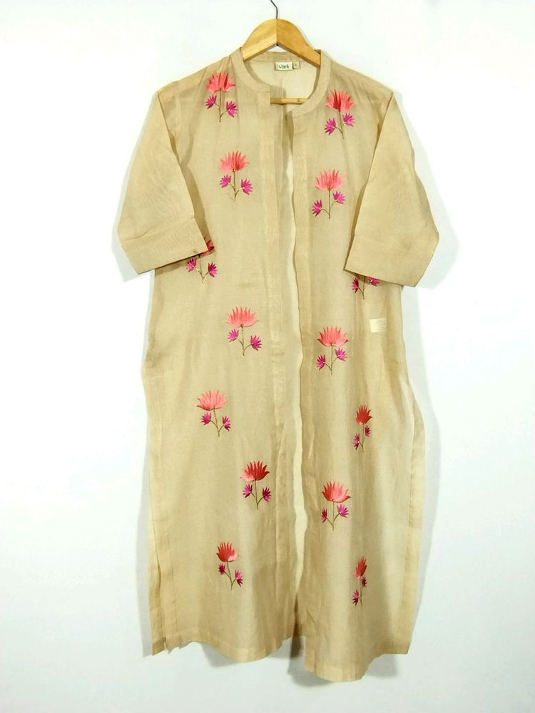 Vark Tan Embroidery Printed Shrug (Women)