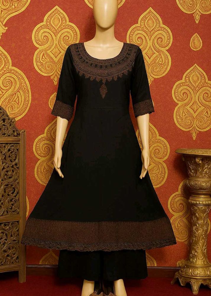 🇳🇿💫💗Elegant Black Printed Anarkali Kurta