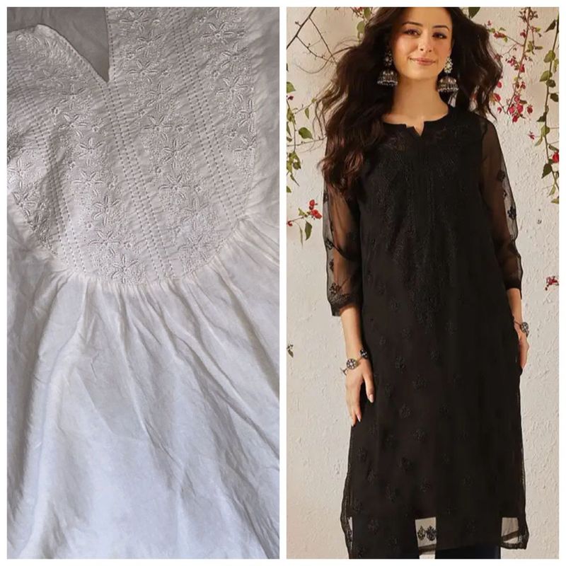 ADABrand Combo Of Chiknkari Kurtas And Plazo