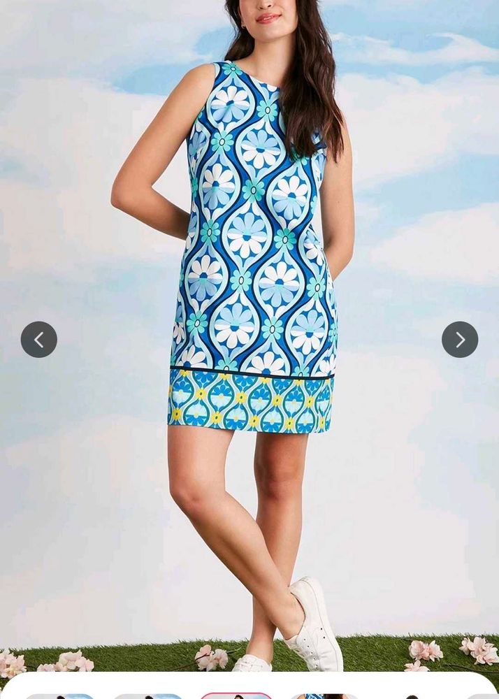 Blue Floral Shift Dress