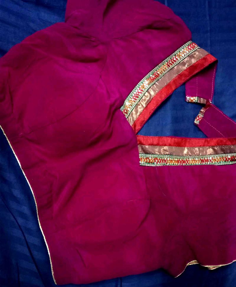 Navratri Women's Embroidered Silk Blouse
