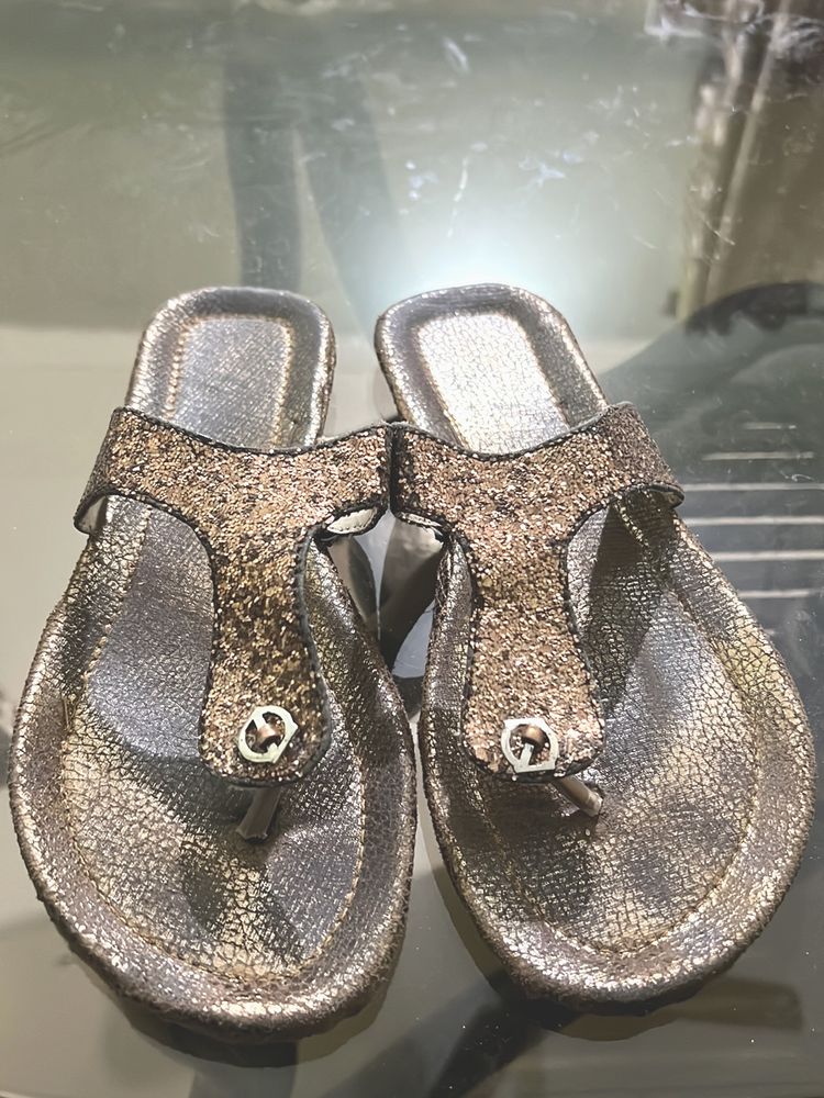 Brown Sequin Flat 6 No.EU 39
