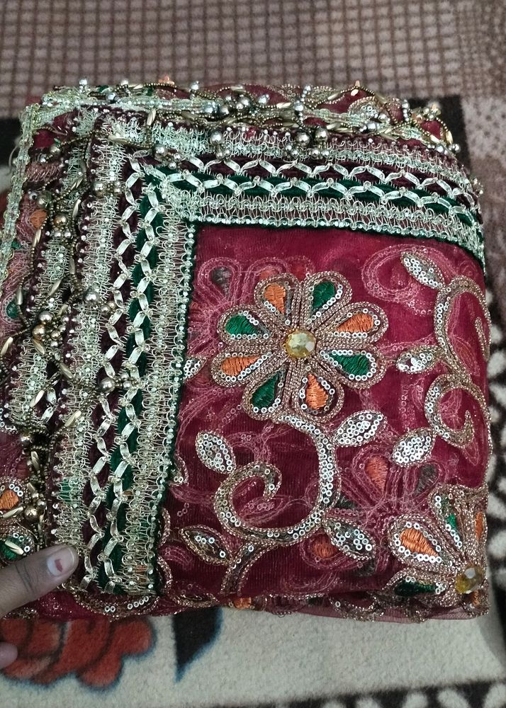 Bridal Dupatta With Latkan Work