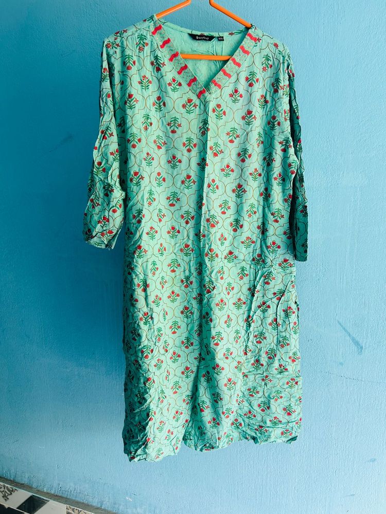 Beautiful Sea Green Printed Kurta