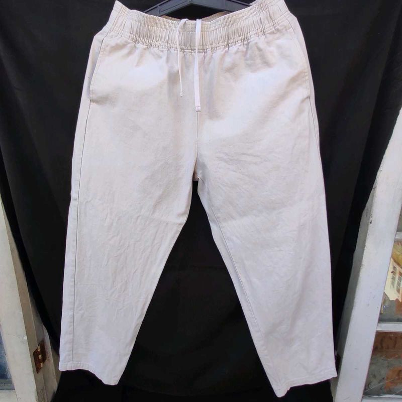 Cream Unisex Pants Freesize