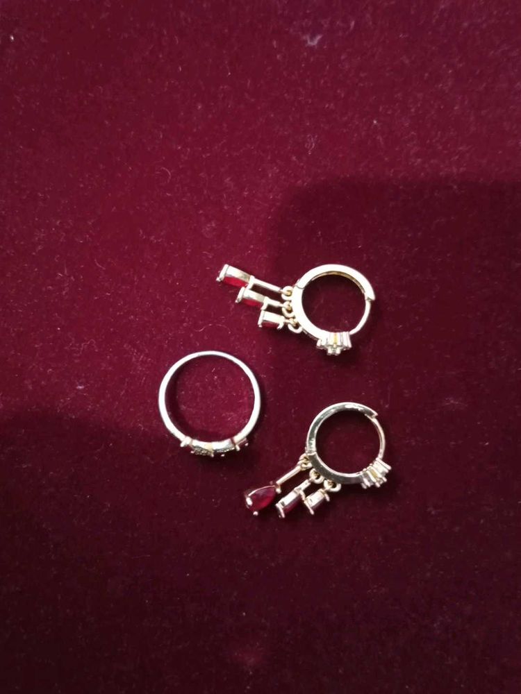 Jewellery Set Combo Finger Ring &amp; Earrings