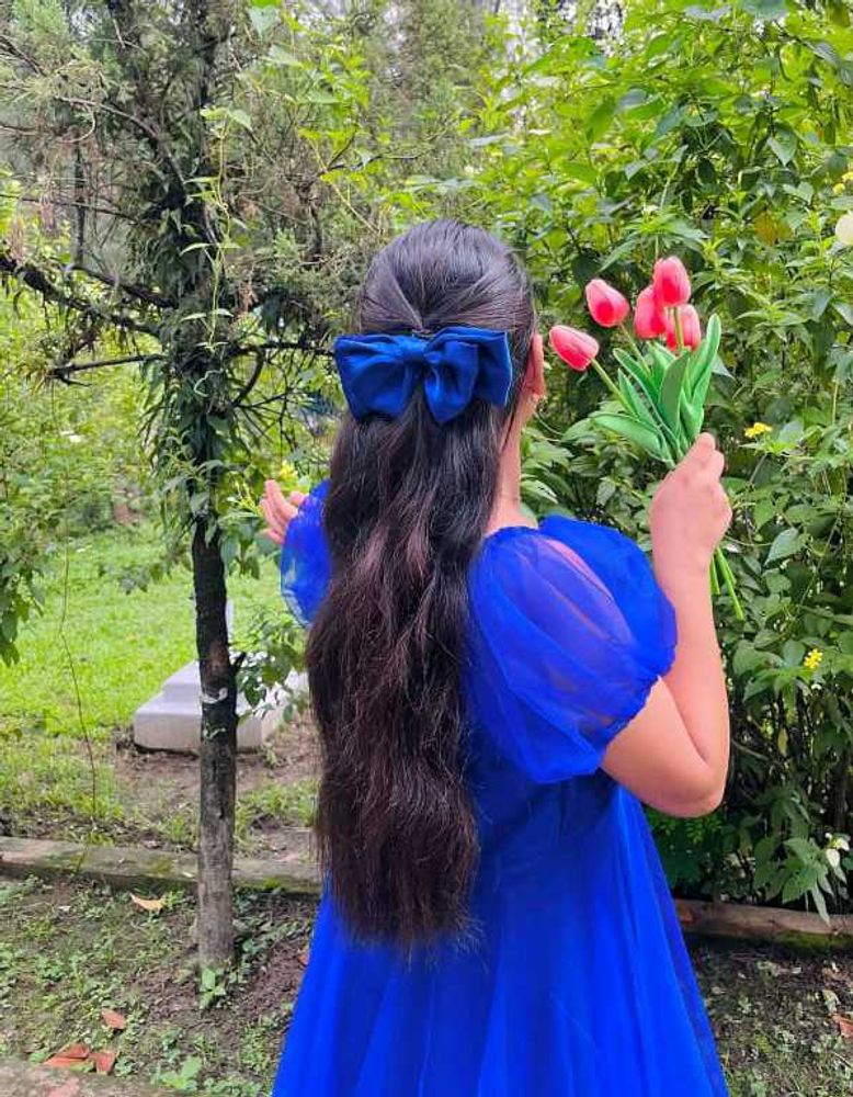 Royal Blue Bow Hair Clip