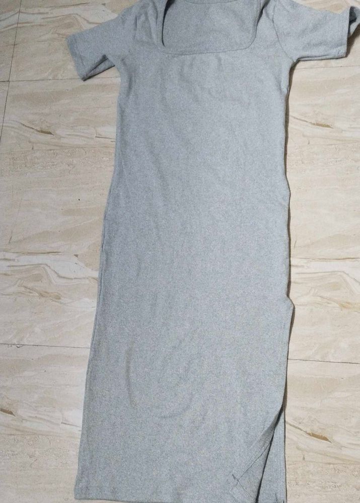 Gray Midi Bodycon Dress