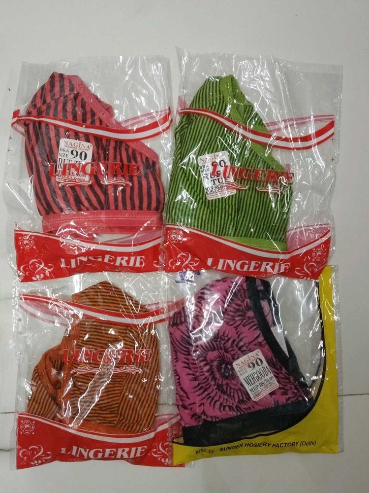 Combo of 4 Pcs Nagina Premium 'Ruf Tuf' Bras - Sin