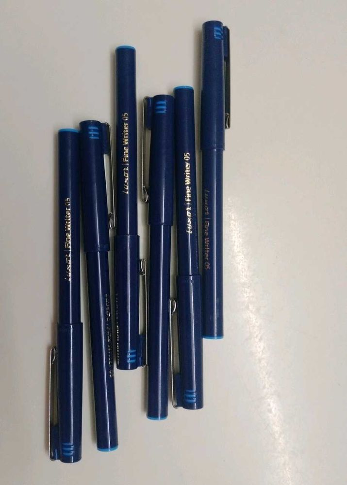 Pack of 6 Blue Fine Writer Pens Set