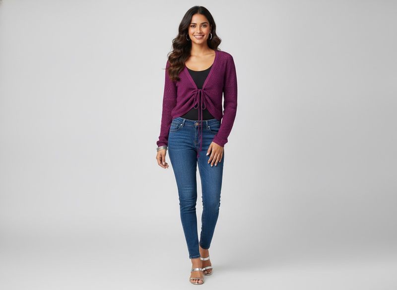 Chic Knitted Purple Tunic