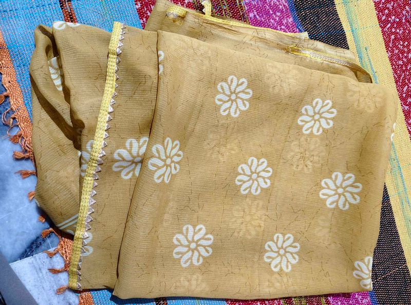 Beautiful Yellow Floral Saree
