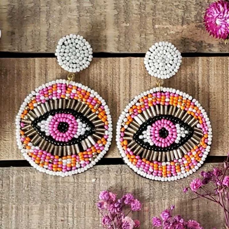 Evil Eye Beaded Statement Earrings🧿