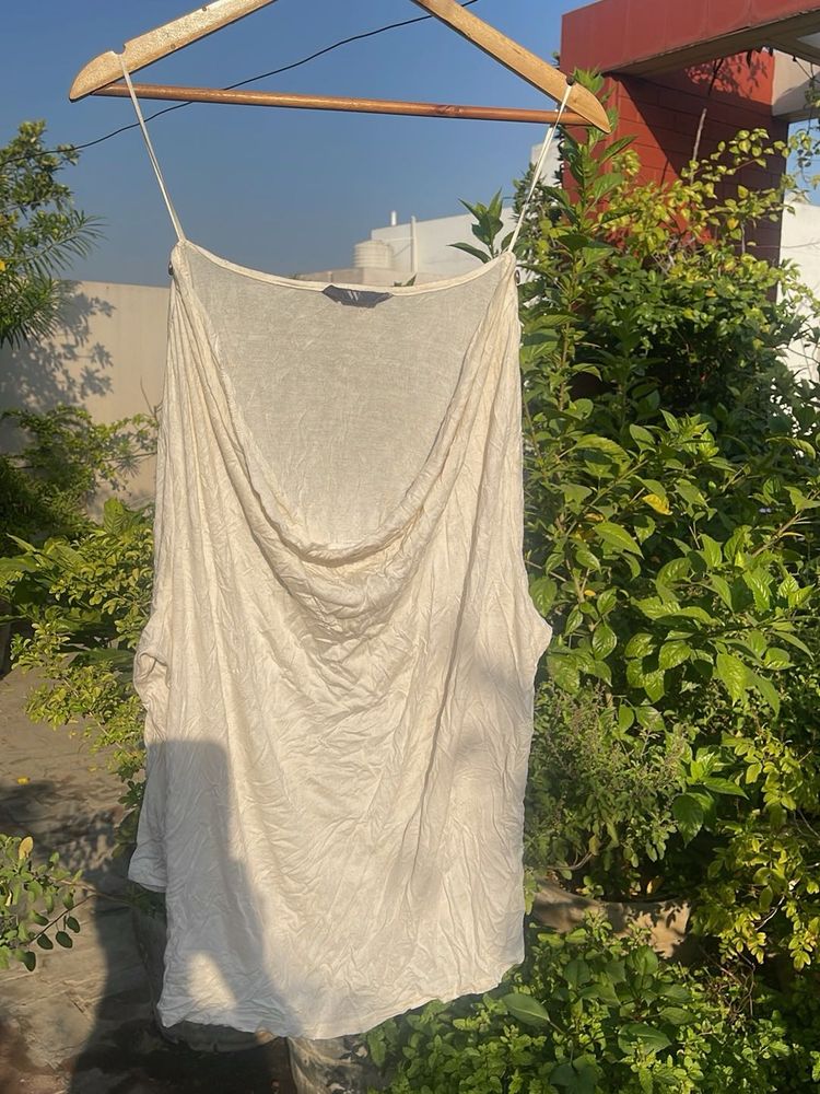Cream Draped Tank Top