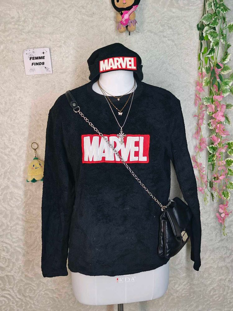 Marvel Black Fuzzy Sweatshirt