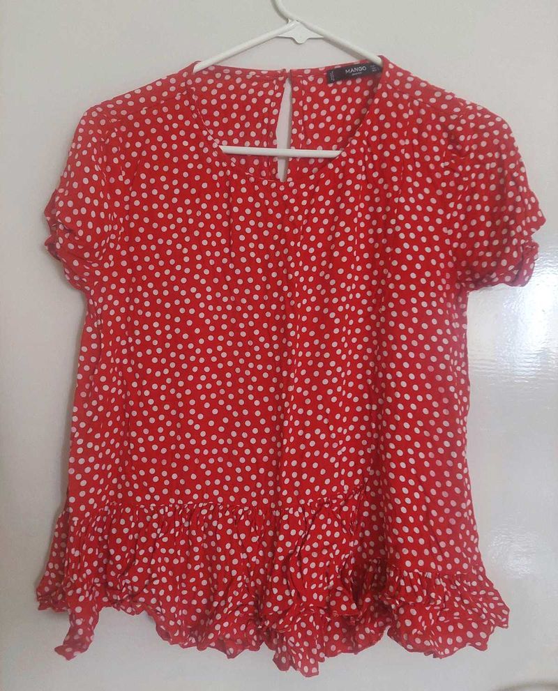 PRICEDROP! Polka Dot Top from Mango, size US 6